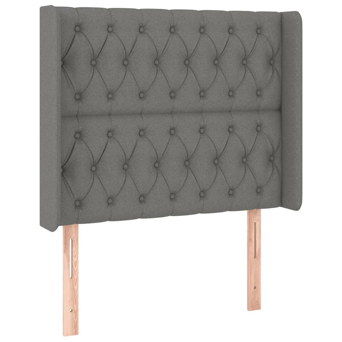 Pat cu arcuri, saltea și LED, gri închis, 90x200 cm, textil - WALTI WALTI