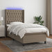 Pat cu arcuri, saltea și LED, Gri taupe, 100x200 cm, textil - WALTI WALTI