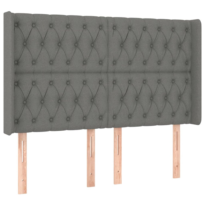 Pat cu arcuri, saltea și LED, gri închis, 140x190 cm, textil - WALTI WALTI