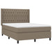 Pat cu arcuri, saltea și LED, gri taupe, 140x190 cm, textil - WALTI WALTI