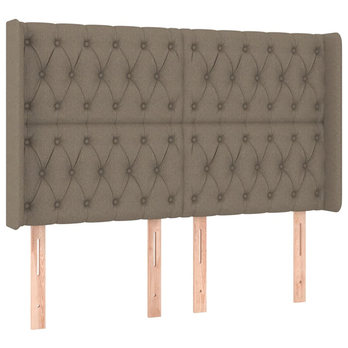 Pat cu arcuri, saltea și LED, gri taupe, 140x190 cm, textil - WALTI WALTI