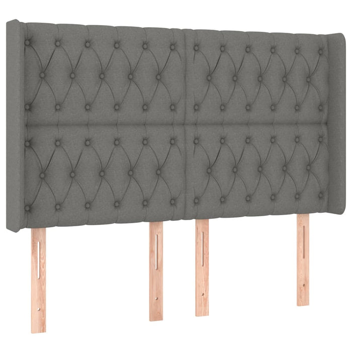 Pat cu arcuri, saltea și LED, gri închis, 160x200 cm, textil - WALTI WALTI