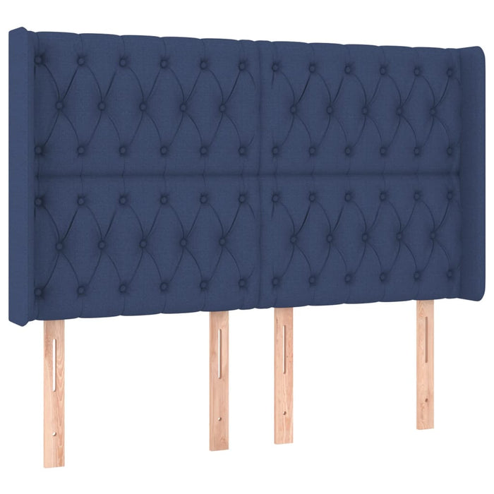 Pat cu arcuri, saltea și LED, albastru, 160x200 cm, textil - WALTI WALTI