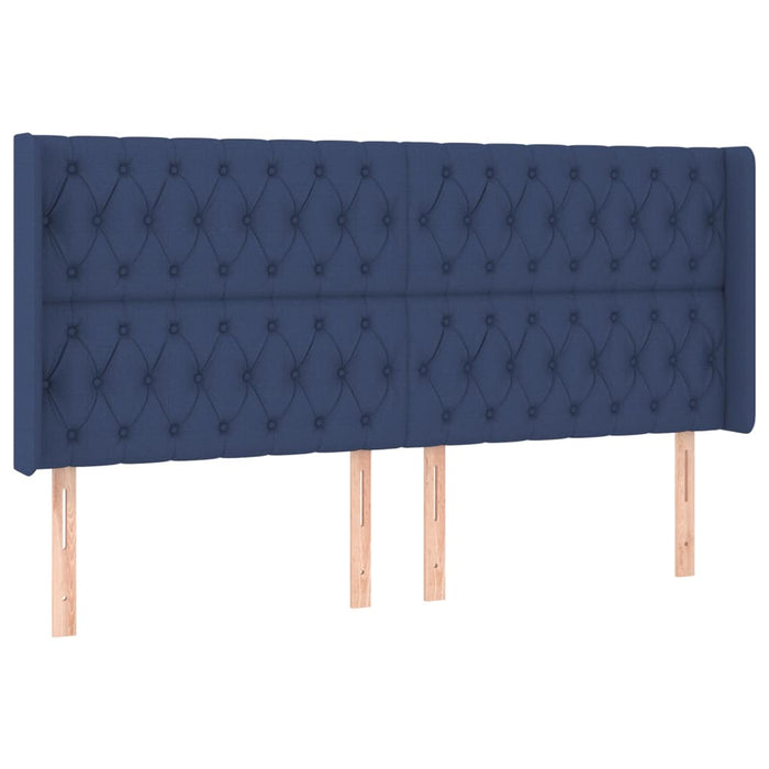 Pat cu arcuri, saltea și LED, albastru, 200x200 cm, textil - WALTI WALTI