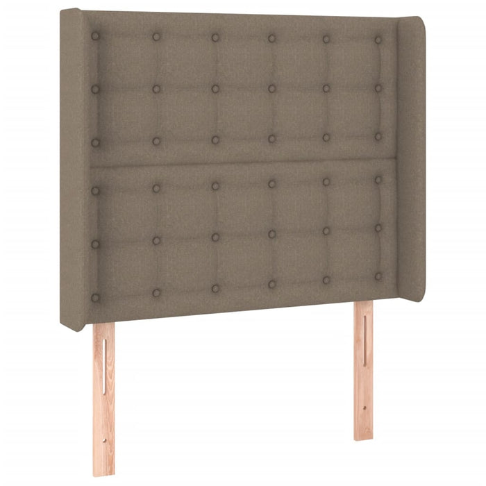 Pat cu arcuri, saltea și LED, Gri taupe, 100x200 cm, textil - WALTI WALTI