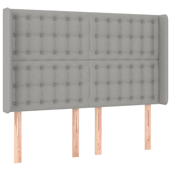 Pat cu arcuri, saltea și LED, gri deschis, 140x190 cm, textil - WALTI WALTI