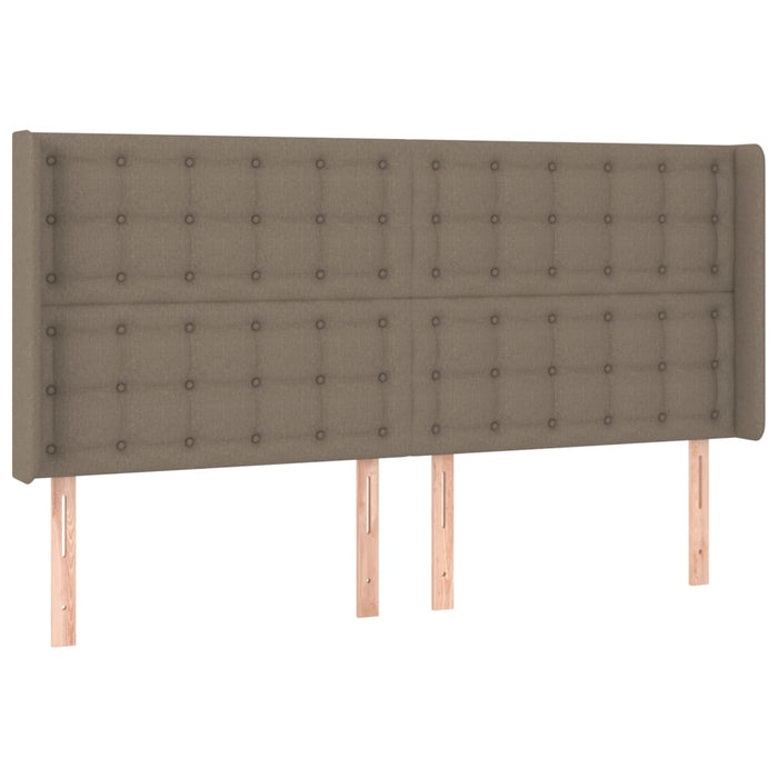 Pat cu arcuri, saltea și LED, gri taupe, 200x200 cm, textil - WALTI WALTI