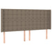 Pat cu arcuri, saltea și LED, gri taupe, 200x200 cm, textil - WALTI WALTI