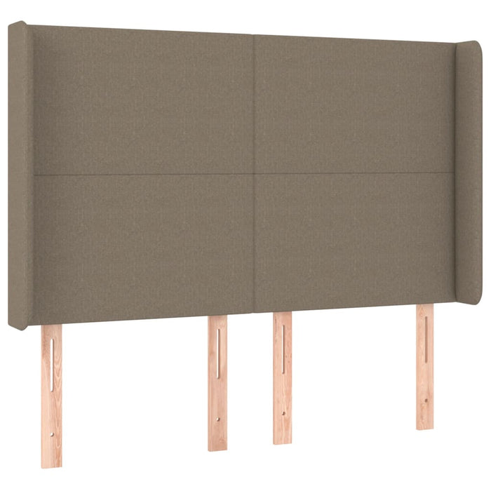 Pat cu arcuri, saltea și LED, gri taupe, 140x200 cm, textil - WALTI WALTI