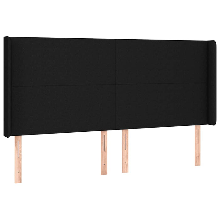 Pat cu arcuri, saltea și LED, negru, 200x200 cm, textil - WALTI WALTI