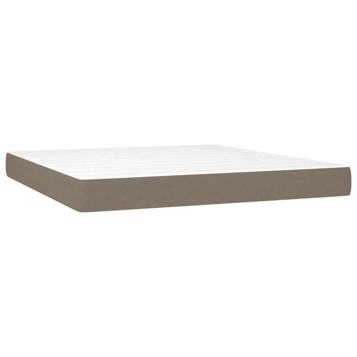 Pat cu arcuri, saltea și LED, gri taupe, 180x200 cm, textil - WALTI WALTI