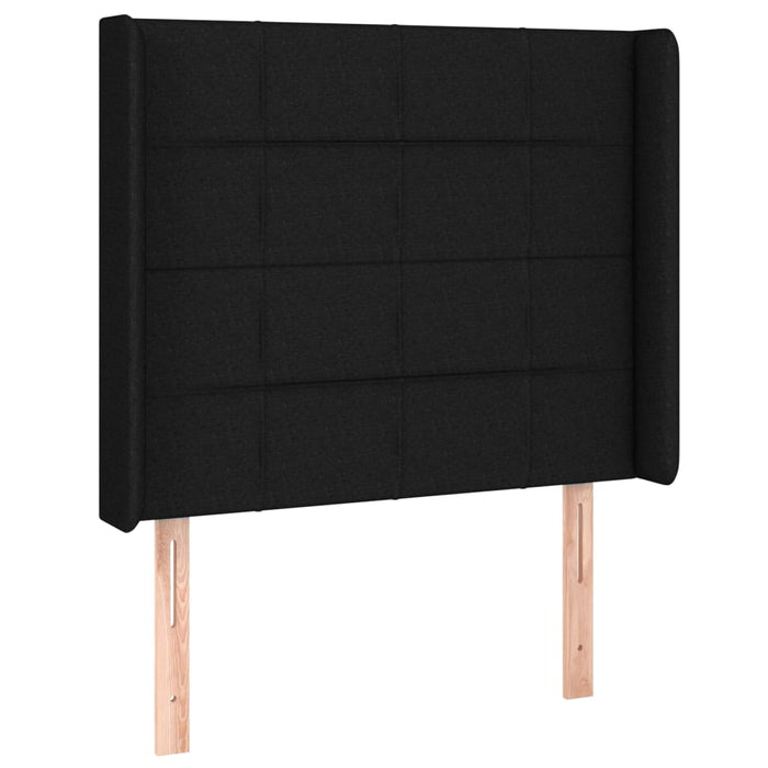 Pat cu arcuri, saltea și LED, negru, 80x200 cm, textil - WALTI WALTI