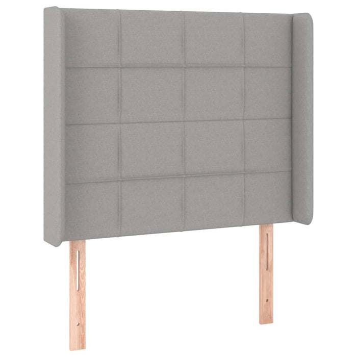 Pat cu arcuri, saltea și LED, gri deschis, 90x190 cm, textil - WALTI WALTI