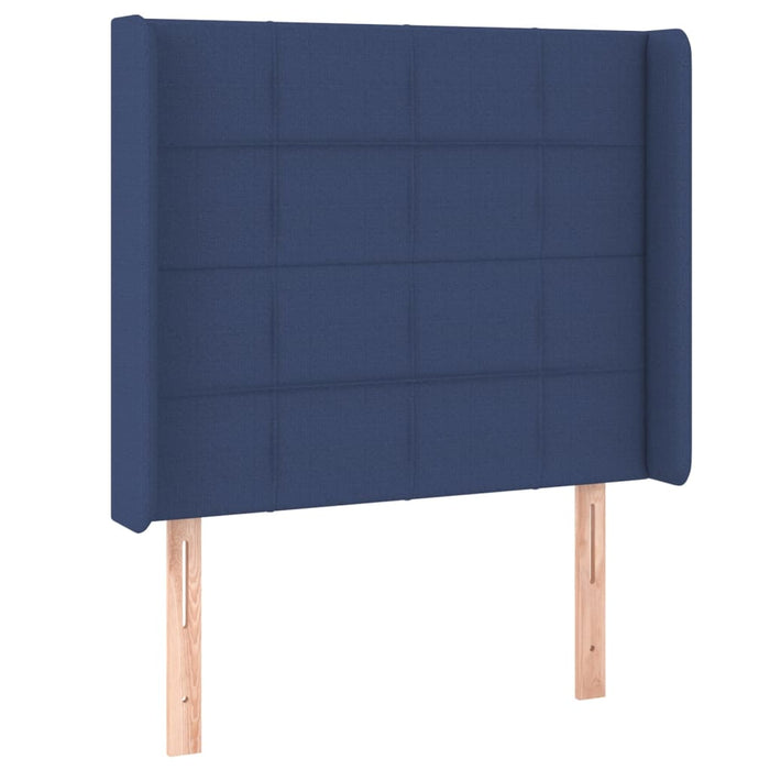Pat cu arcuri, saltea și LED, albastru, 90x190 cm, textil - WALTI WALTI