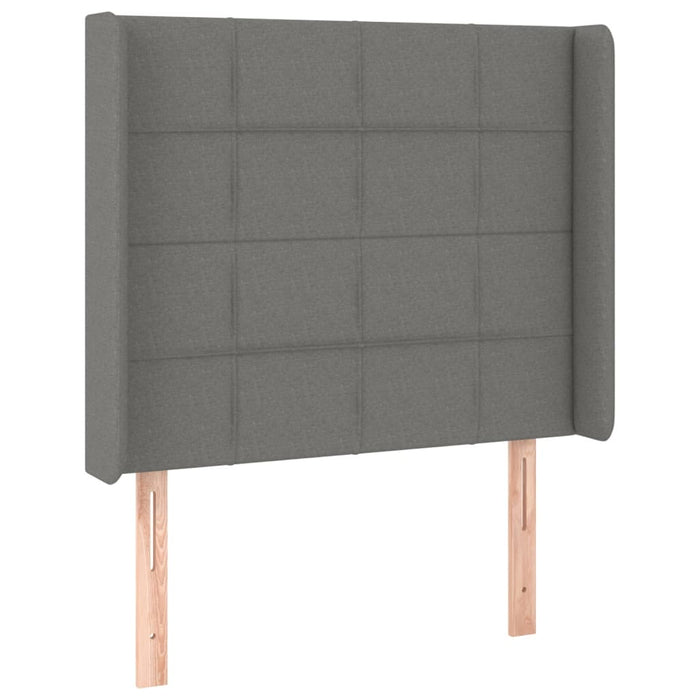 Pat cu arcuri, saltea și LED, gri închis, 90x200 cm, textil - WALTI WALTI