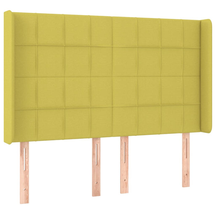 Pat cu arcuri, saltea și LED, verde, 140x190 cm, textil WALTI