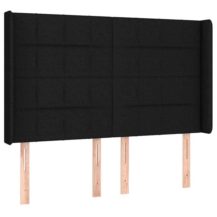 Pat cu arcuri, saltea și LED, negru, 140x200 cm, textil - WALTI WALTI