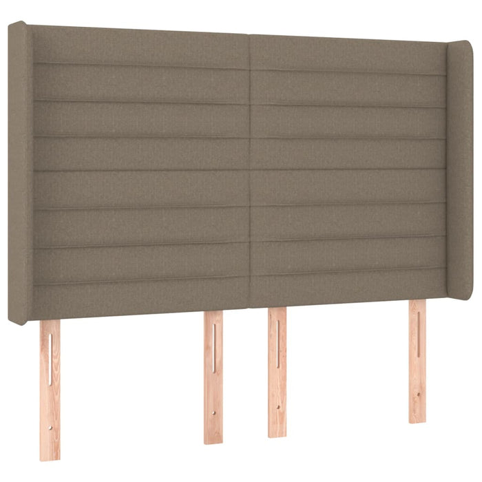 Pat cu arcuri, saltea și LED, gri taupe, 140x200 cm, textil - WALTI WALTI