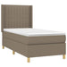 Pat cu arcuri, saltea și LED, gri taupe, 90x200 cm, textil - WALTI WALTI