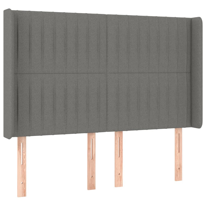 Pat cu arcuri, saltea și LED, gri închis, 140x190 cm, textil - WALTI WALTI
