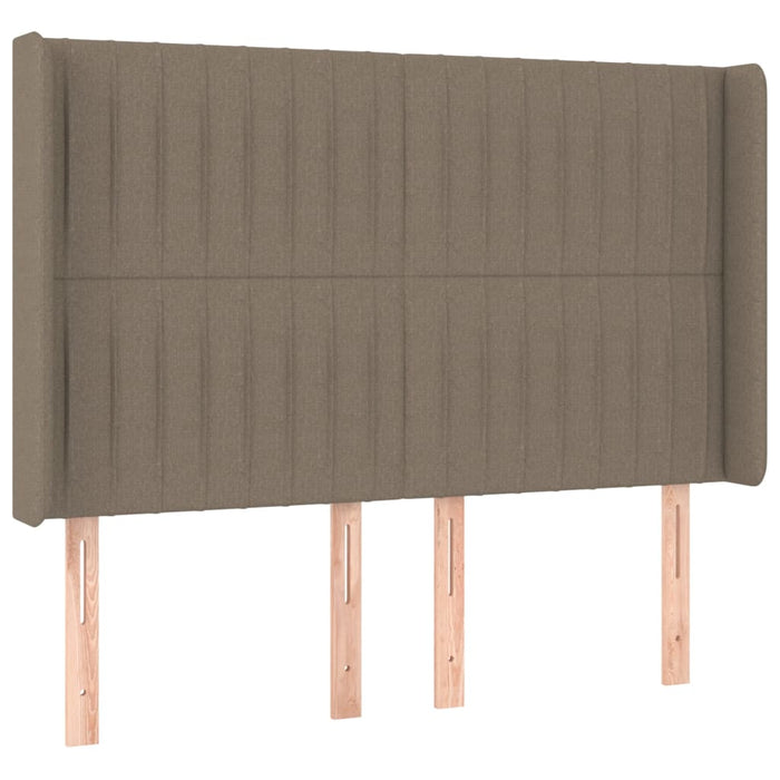 Pat cu arcuri, saltea și LED, gri taupe, 140x190 cm, textil - WALTI WALTI