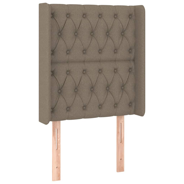 Pat cu arcuri, saltea și LED, gri taupe, 80x200 cm, textil - WALTI WALTI