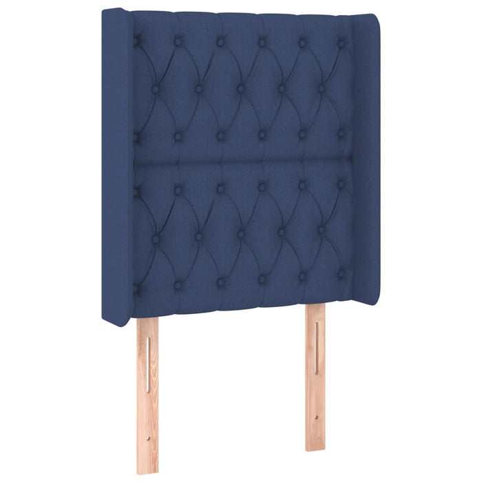 Pat cu arcuri, saltea și LED, albastru, 80x200 cm, textil - WALTI WALTI