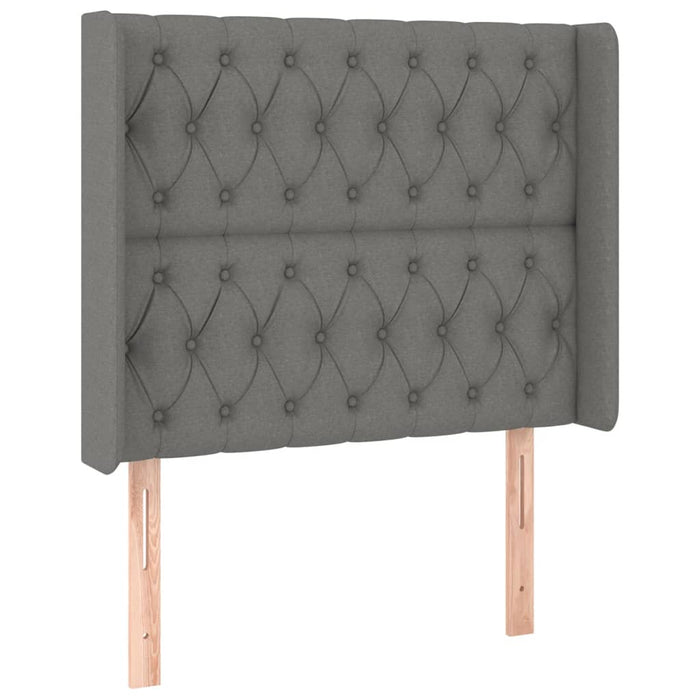 Pat cu arcuri, saltea și LED, gri închis, 90x190 cm, textil - WALTI WALTI