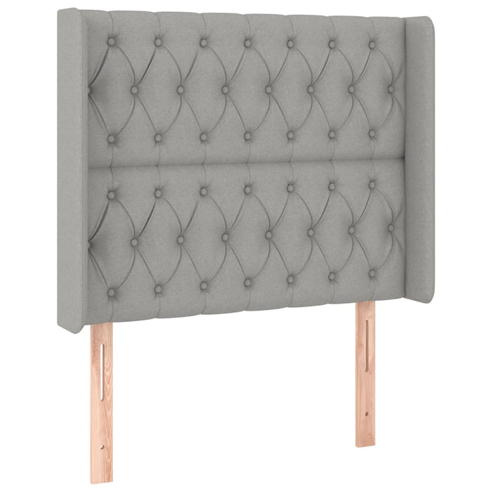 Pat cu arcuri, saltea și LED, gri deschis, 90x200 cm, textil - WALTI WALTI