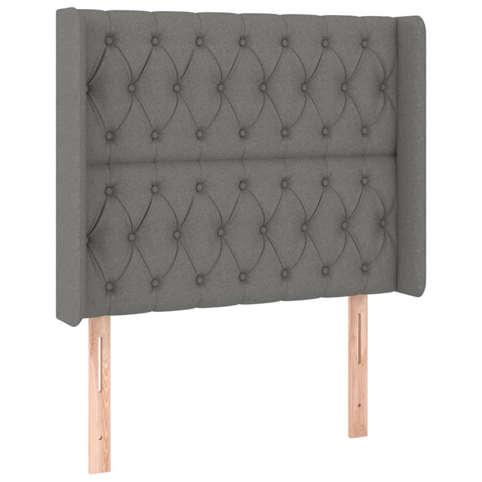 Pat cu arcuri, saltea și LED, gri închis, 90x200 cm, textil - WALTI WALTI