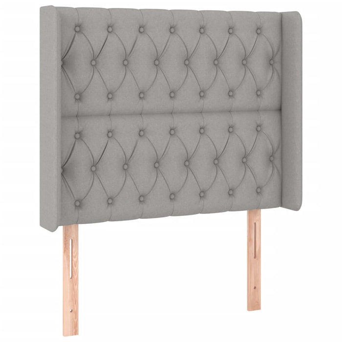 Pat cu arcuri, saltea și LED, gri deschis, 100x200 cm, textil - WALTI WALTI
