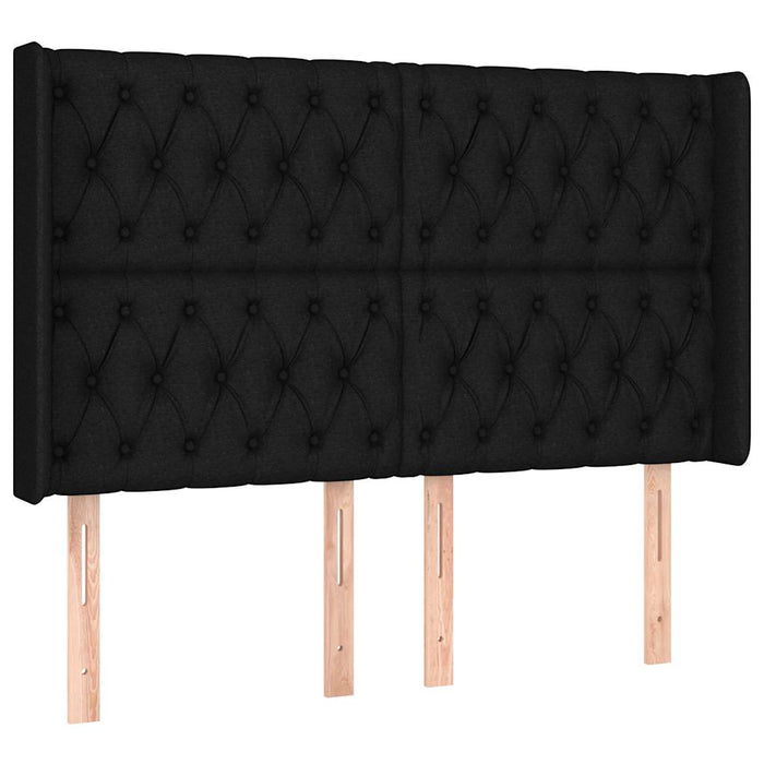 Pat cu arcuri, saltea și LED, negru, 140x200 cm, textil - WALTI WALTI