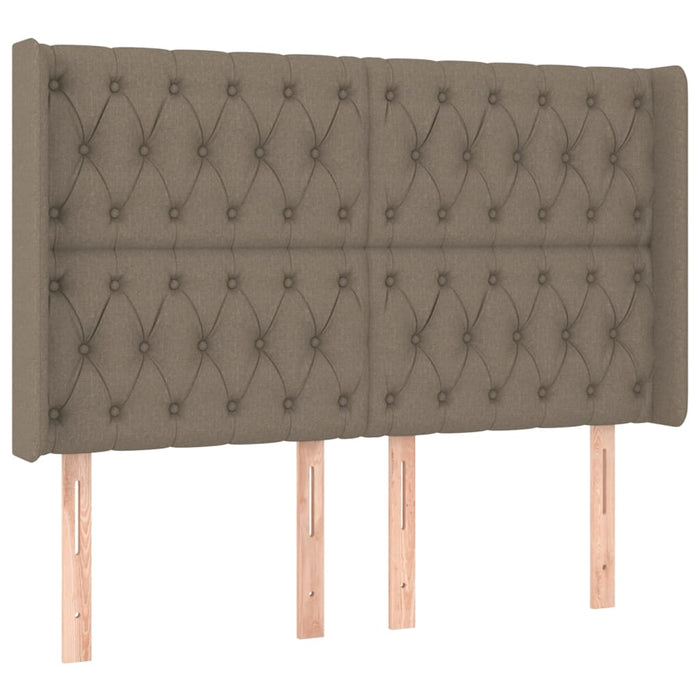 Pat cu arcuri, saltea și LED, gri taupe, 140x200 cm, textil - WALTI WALTI