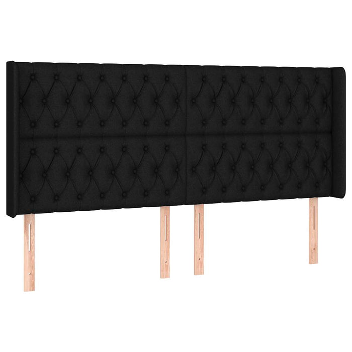 Pat cu arcuri, saltea și LED, negru, 200x200 cm, textil - WALTI WALTI