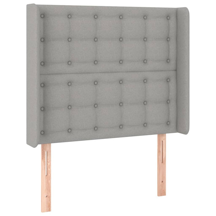 Pat cu arcuri, saltea și LED, gri deschis, 80x200 cm, textil - WALTI WALTI