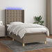 Pat cu arcuri, saltea și LED, gri taupe, 80x200 cm, textil - WALTI WALTI