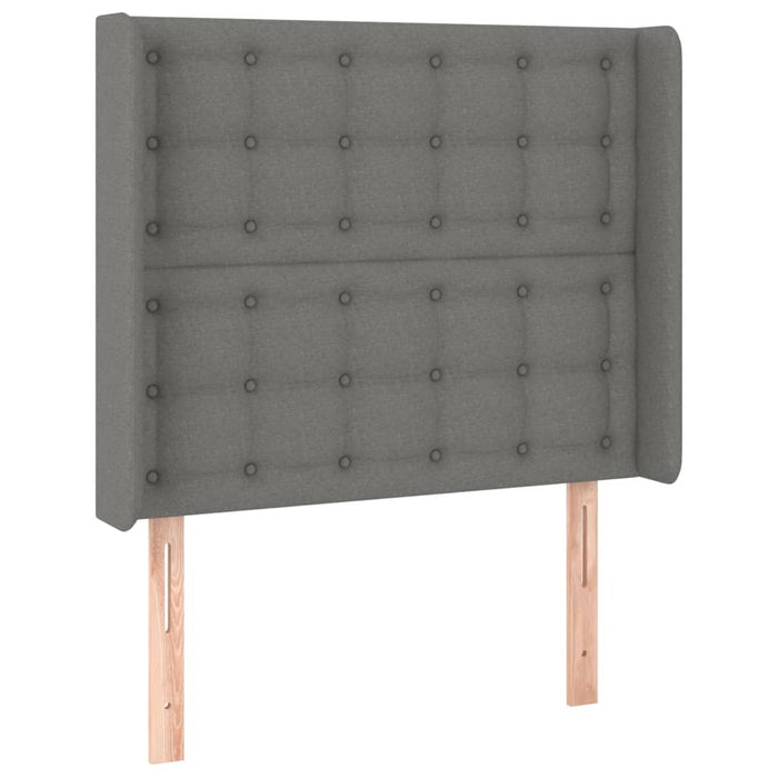 Pat cu arcuri, saltea și LED, gri închis, 90x190 cm, textil - WALTI WALTI