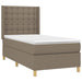 Pat cu arcuri, saltea și LED, gri taupe, 90x200 cm, textil - WALTI WALTI