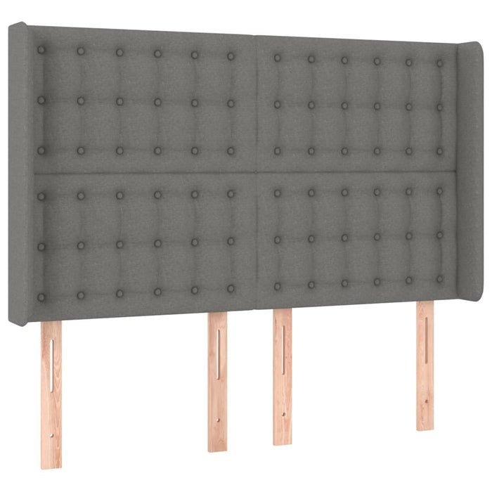 Pat cu arcuri, saltea și LED, gri închis, 140x190 cm, textil - WALTI WALTI