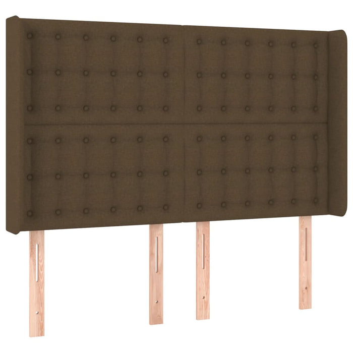 Pat cu arcuri, saltea și LED, maro închis, 140x190 cm, textil - WALTI WALTI