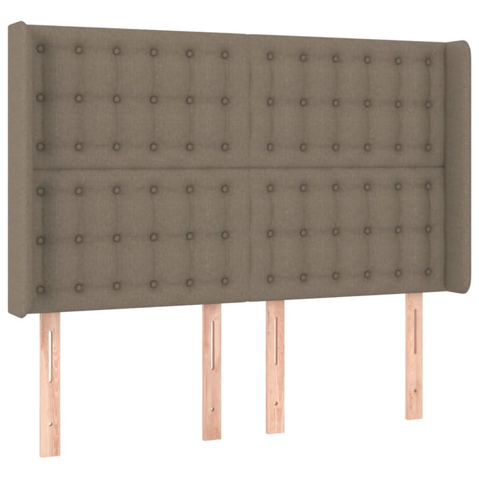 Pat cu arcuri, saltea și LED, gri taupe, 140x190 cm, textil - WALTI WALTI