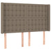 Pat cu arcuri, saltea și LED, gri taupe, 140x190 cm, textil - WALTI WALTI