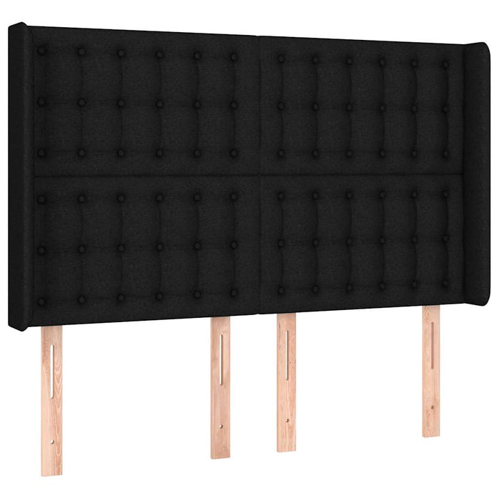 Pat cu arcuri, saltea și LED, negru, 140x200 cm, textil - WALTI WALTI