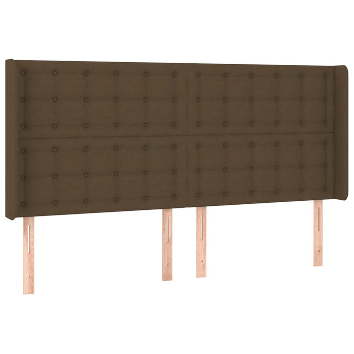 Pat cu arcuri, saltea și LED, maro închis, 160x200 cm, textil - WALTI WALTI