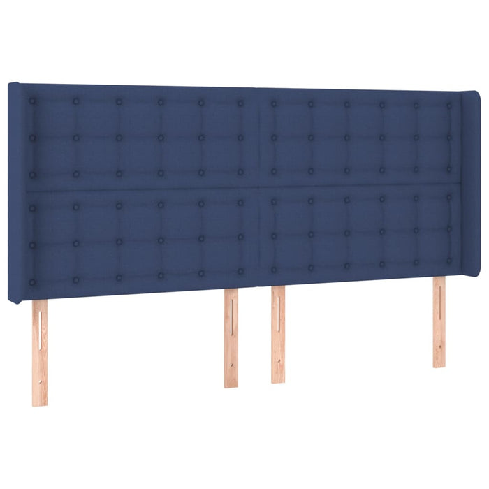Pat cu arcuri, saltea și LED, albastru, 160x200 cm, textil - WALTI WALTI
