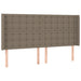 Pat cu arcuri, saltea și LED, gri taupe, 180x200 cm, textil - WALTI WALTI