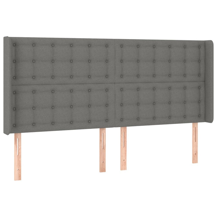 Pat cu arcuri, saltea și LED, gri închis, 200x200 cm, textil - WALTI WALTI