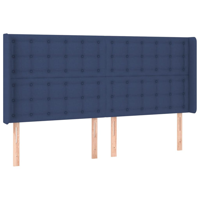 Pat cu arcuri, saltea și LED, albastru, 200x200 cm, textil - WALTI WALTI