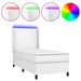 Pat continental cu saltea & LED, alb, 80x200 cm, piele eco - WALTI WALTI