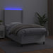 Pat continental cu saltea & LED, alb, 80x200 cm, piele eco - WALTI WALTI